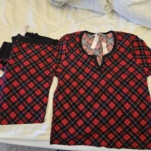 Victoria’s Secret Pajama Set – Red & Black, Size M, NWT Sleep